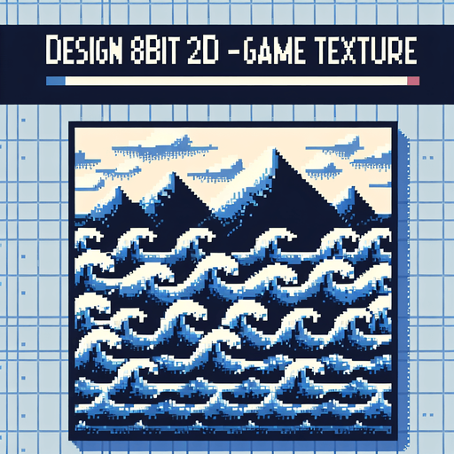 water waves, 8bit.
Single Game Texture.  In-Game asset.  2d.  Blank background.  High contrast.  No shadows