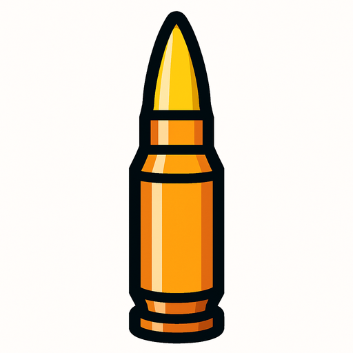 sniper bullet.
In-Game asset.  2d.  High contrast.  No shadows