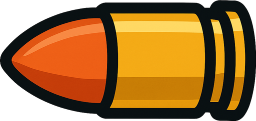 bullet.
In-Game asset.  2d.  High contrast.  No shadows
