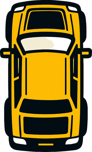 üstten görünümlü araba.
In-Game asset.  2d.  High contrast.  No shadows