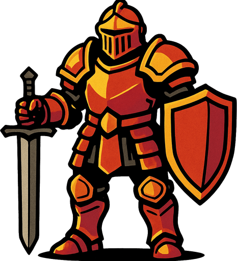 Zırhlı Savaşçı.
In-Game asset.  2d.  High contrast.  No shadows