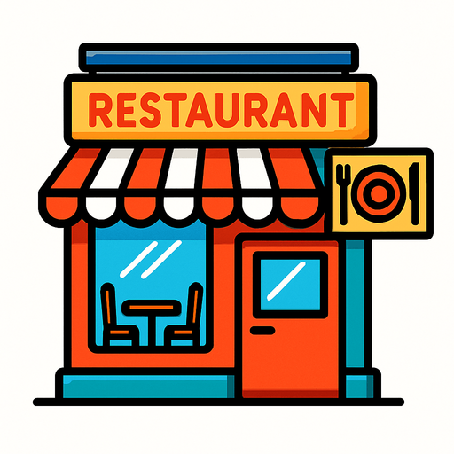 restaurant shop.
In-Game asset.  High contrast.  No shadows