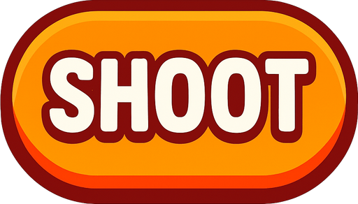 Button with says shoot.
In-Game asset.  2d.  High contrast.  No shadows