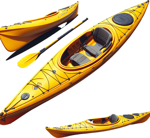 yellow kayak.
Single Game Texture.  In-Game asset.  High contrast.  No shadows