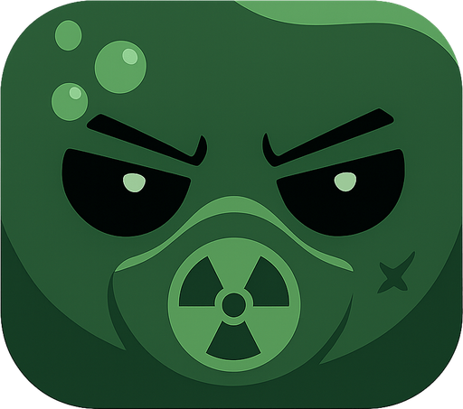 Bunun hiç birşey ni değiştirme sadece rengini koyu yeşil ve açık yeşil nükleer işareti koy ve arkaplanı olmasın