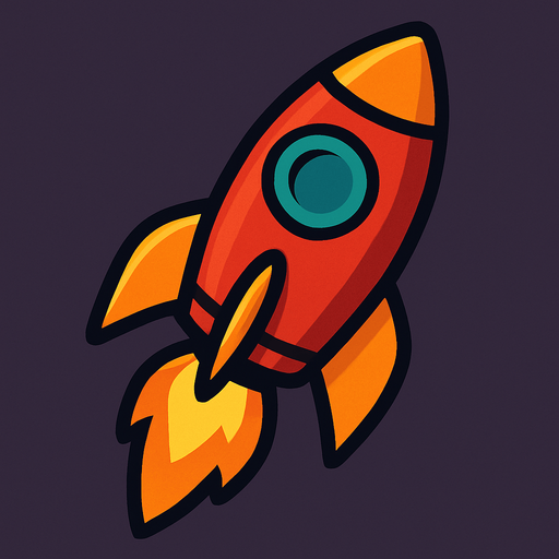 A rocket.
In-Game asset.  2d.  High contrast.  No shadows