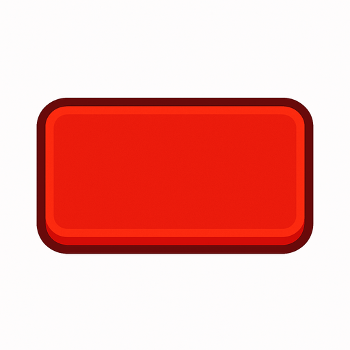 A red rectangular button.
In-Game asset.  2d.  High contrast.  No shadows