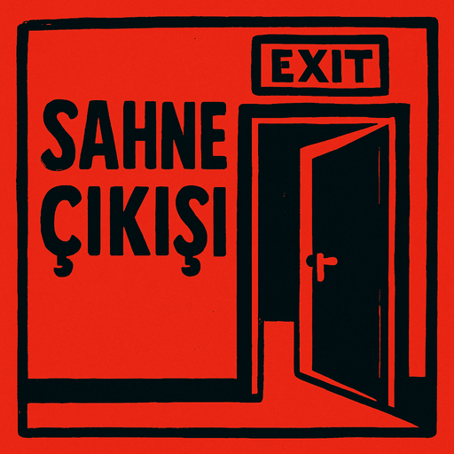 Sahne çıkışı.
In-Game asset.  2d.  High contrast.  No shadows