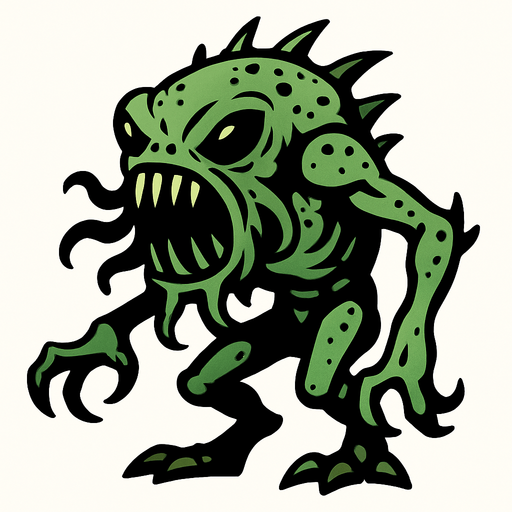 Alien monster.
In-Game asset.  2d.  High contrast.  No shadows