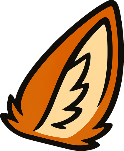 Fox ear.
In-Game asset.  2d.  High contrast.  No shadows