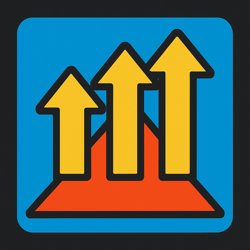 Yukarı doğru 3 ok upgrade.
In-Game asset.  2d.  High contrast.  No shadows