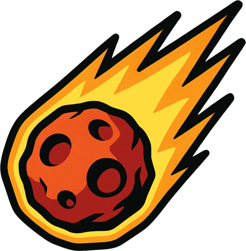 draw a falling meteor.
In-Game asset.  2d.  High contrast.  No shadows
