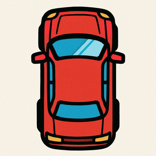 üstten görünümlü araba.
In-Game asset.  2d.  High contrast.  No shadows