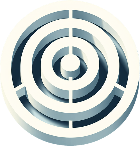 3 white flat isometric concentric circles like a target.