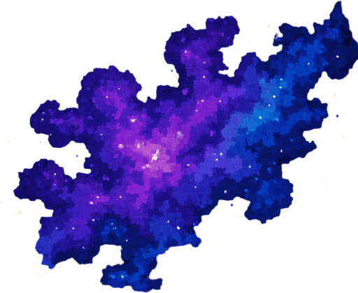 Space nebula background, cosmic clouds, purple and blue colors, stars and galaxies, sci-fi atmosphere, 2D pixel art.
In-Game asset.  2d.  High contrast.  No shadows