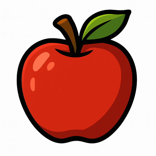 apple.
In-Game asset.  2d.  High contrast.  No shadows