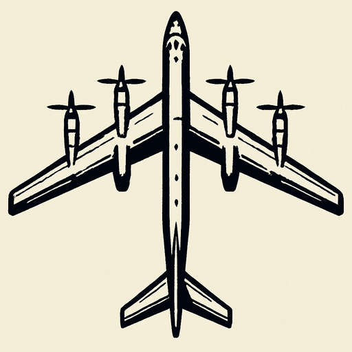 Tu 95 uppifrån.
In-Game asset.  2d.  High contrast.  No shadows