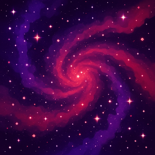 Cool purple and red galaxy background.
In-Game asset.  2d.  High contrast.  No shadows