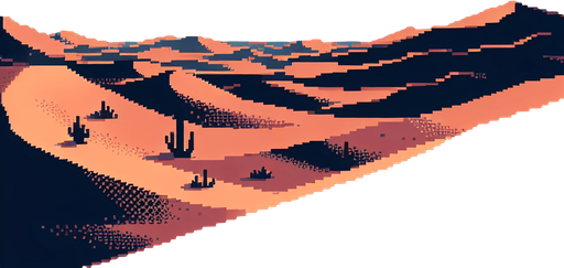 pixel art night-time desert.
Single Game Texture. In-Game asset. 2d. Blank background. High contrast. No shadows.