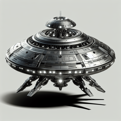 combat ufo.
Single Game Texture.  In-Game asset.  2d.  Blank background.  High contrast.  No shadows