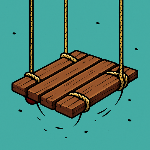 Tarimas con cuerdas tensadas flotando debajo..
In-Game asset.  2d.  High contrast.  No shadows