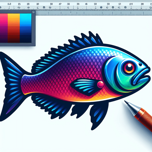Fish.
Single Game Texture.  In-Game asset.  2d.  Blank background.  High contrast.  No shadows