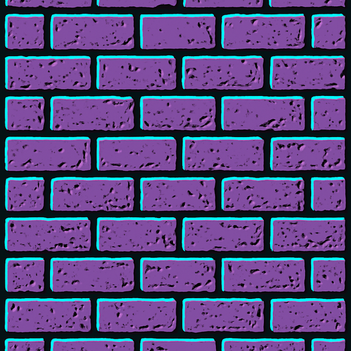 Textura de pared de ladrillos estilo años 80. 9:16.
In-Game asset.  2d.  High contrast.  No shadows