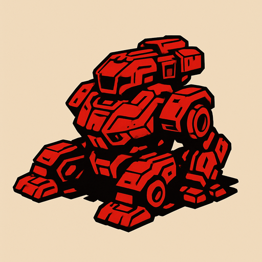 a red robotic futuristic ground.
In-Game asset.  2d.  High contrast.  No shadows