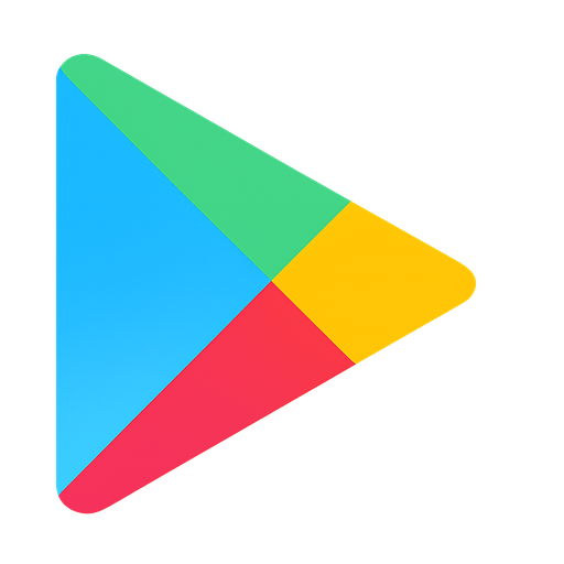 playstore logo. No background. Transparent background. Blank background. No shadows. 2d. In-Game asset. flat