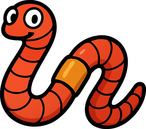 worm no background.
In-Game asset.  2d.  High contrast.  No shadows