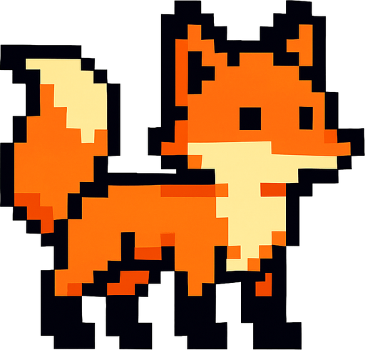 pixel kar tilkisi ekle.
In-Game asset.  2d.  High contrast.  No shadows
