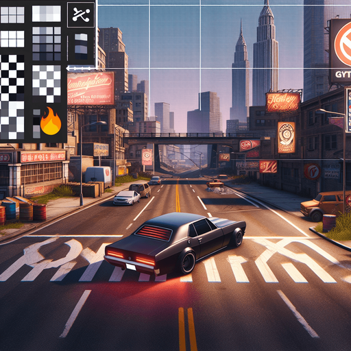 Car.
Single Game Texture.  In-Game asset.  2d.  Blank background.  High contrast.  No shadows