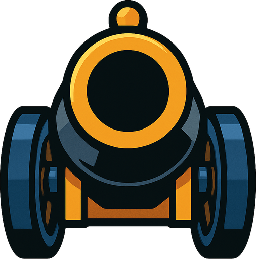 Canon facing forward.
In-Game asset.  2d.  High contrast.  No shadows