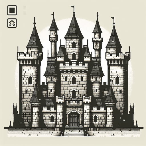 eski bir orta çağ kalesi.
Single Game Texture.  In-Game asset.  2d.  Blank background.  High contrast.  No shadows