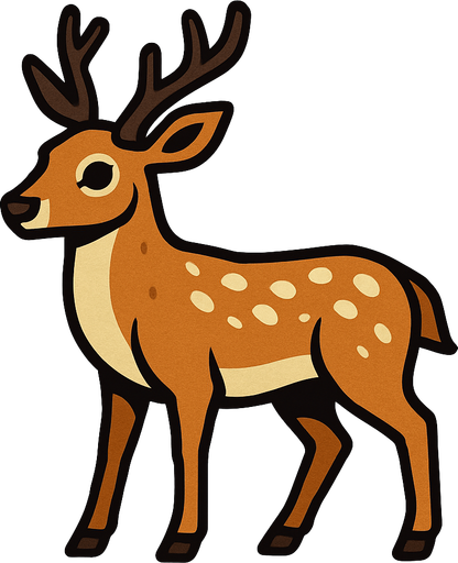 Deer.
In-Game asset.  2d.  High contrast.  No shadows