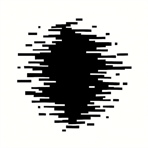 Un glitch negro.
In-Game asset.  2d.  High contrast.  No shadows. Píxel art