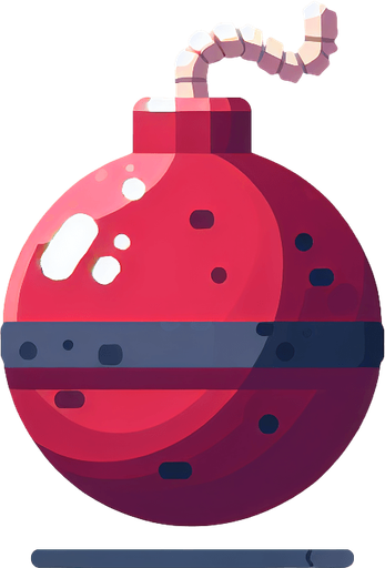 bomb Single Game Texture. In-Game asset. 2d. No shadows. flat. detailed