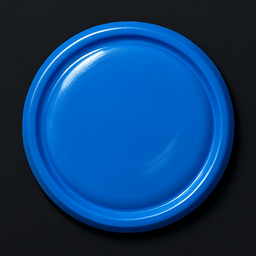 Circle realistic plastic blue.
In-Game asset.  2d.  High contrast.  No shadows