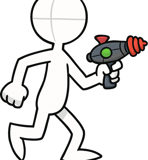 Add alien laser gun in hand