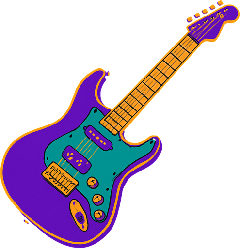 Guitarra electrica.
In-Game asset.  2d.  High contrast.  No shadows