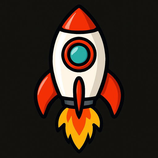 rocket.
In-Game asset.  2d.  High contrast.  No shadows