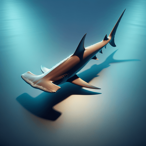 Hammer shark swimming in left direction...
2024 game style. Photorealistic. Full lateral view from mouth to tail
