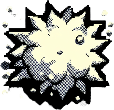 2d snes dust particle.
Single Game Texture.  In-Game asset.  2d.  Blank background.  High contrast.  No shadows