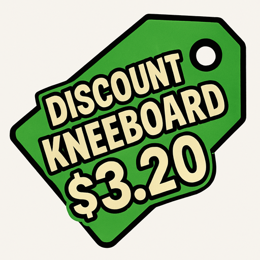 Green price tag that says discount kneeboard $3.20.
In-Game asset.  2d.  High contrast.  No shadows