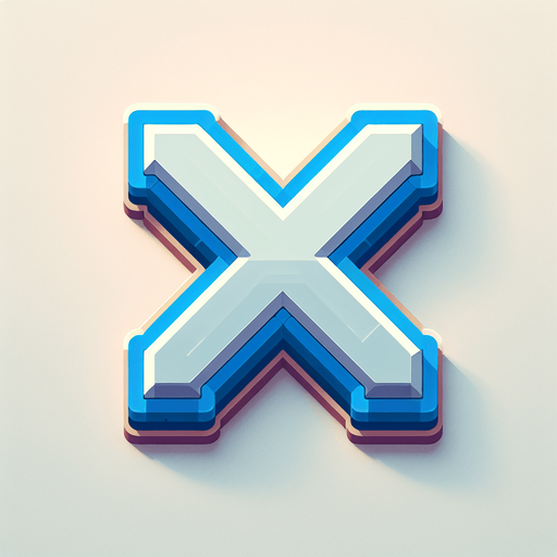 the letter x.
Single Game Texture. In-Game asset. 2d. Blank background. High contrast. No shadows.