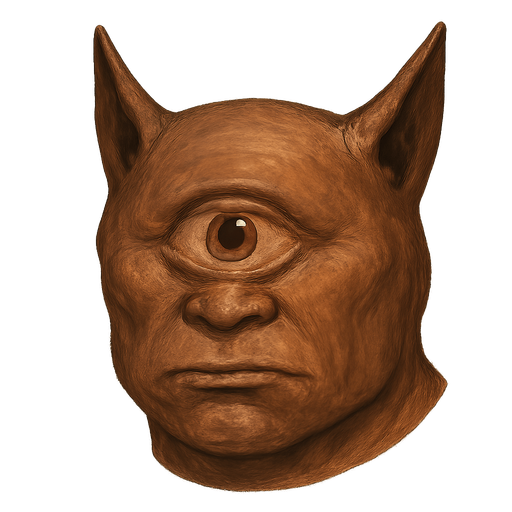 a realistic cyclops face. No background. Transparent background. Blank background. No shadows. 2d. In-Game asset. flat