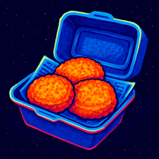 Fish cakes in a to go box.