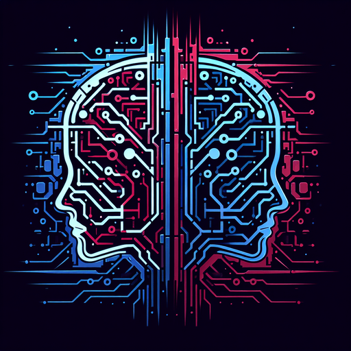 Two stylized head silhouettes (one representing the hero, one the enemy) connected by arcing lines of digital energy or circuit patterns. Color could be a mix of blue (control) and maybe red/purple (target)..
Single Game Texture.  In-Game asset.  2d.  Blank background.  High contrast.  No shadows