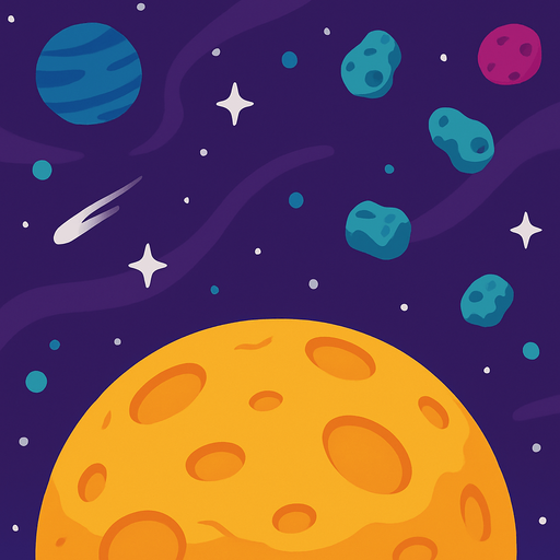 low gravity background background fro 2d game.
In-Game asset.  2d.  High contrast.  No shadows