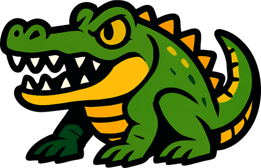 Crocodile.
In-Game asset.  2d.  High contrast.  No shadows